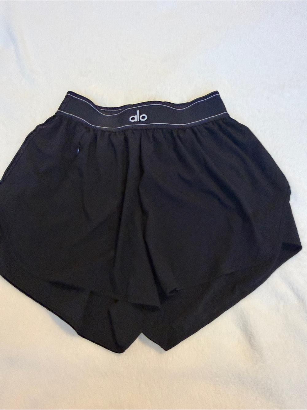 ALO Yoga Black Women's Athletic Shorts with Logo Waistband